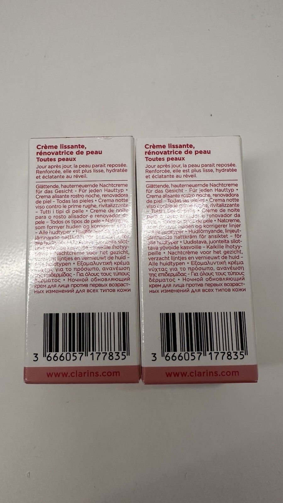 “NEW” 2pcs CLARINS PARIS Multi-Active Nuit Skin line smoothing night cream 5mL