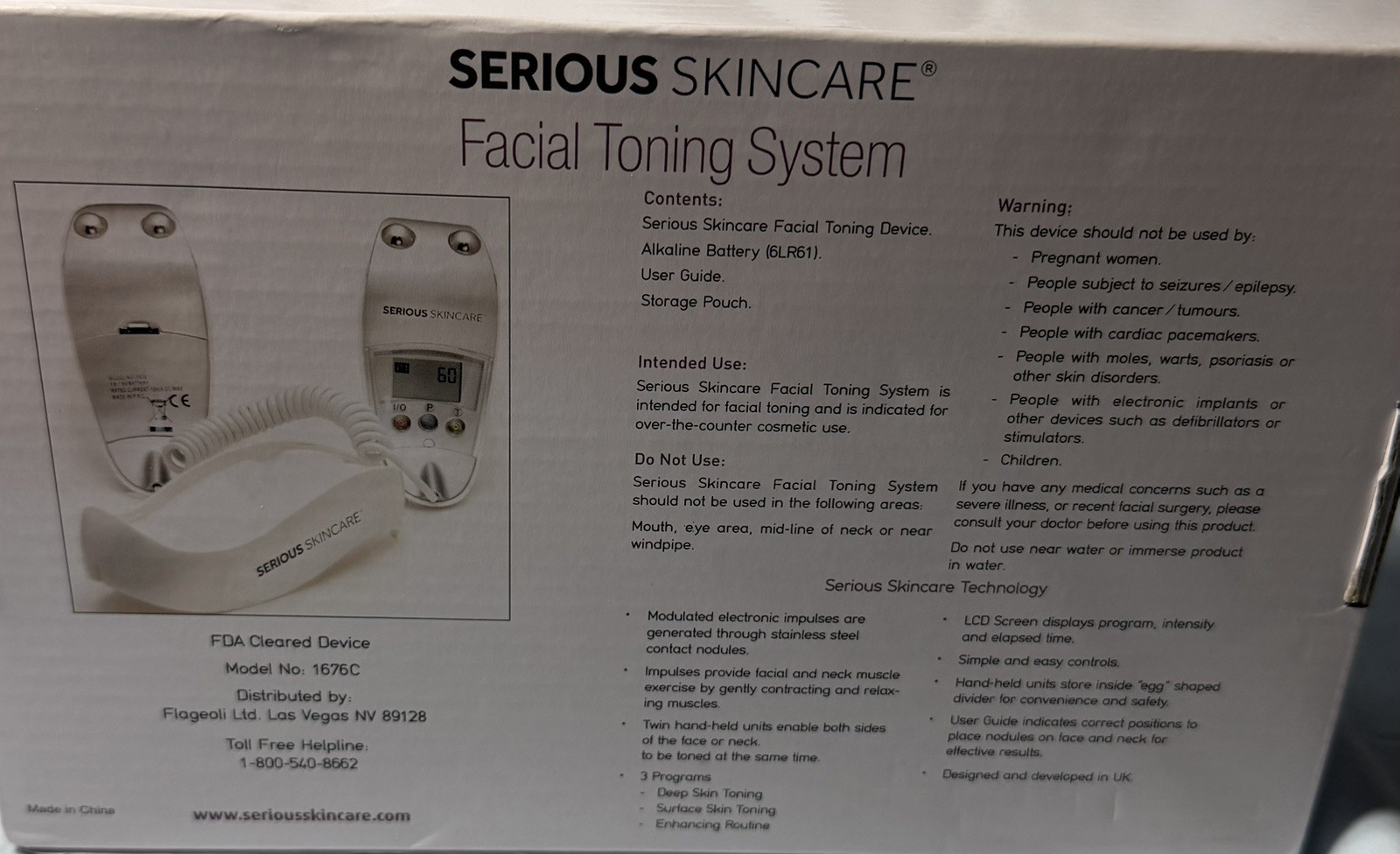Serious Skincare The Egg Microcurrent Facial Toning System Pink floral Print