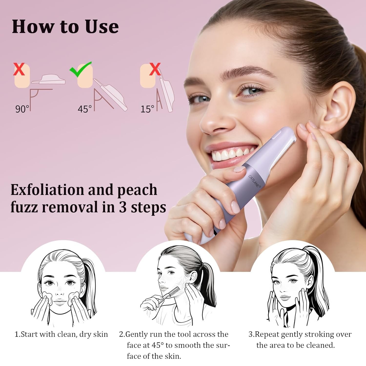 Dermaplane Razor for Women Face, Dermaplaning Tool for Face, Sonic Exfoliatio…