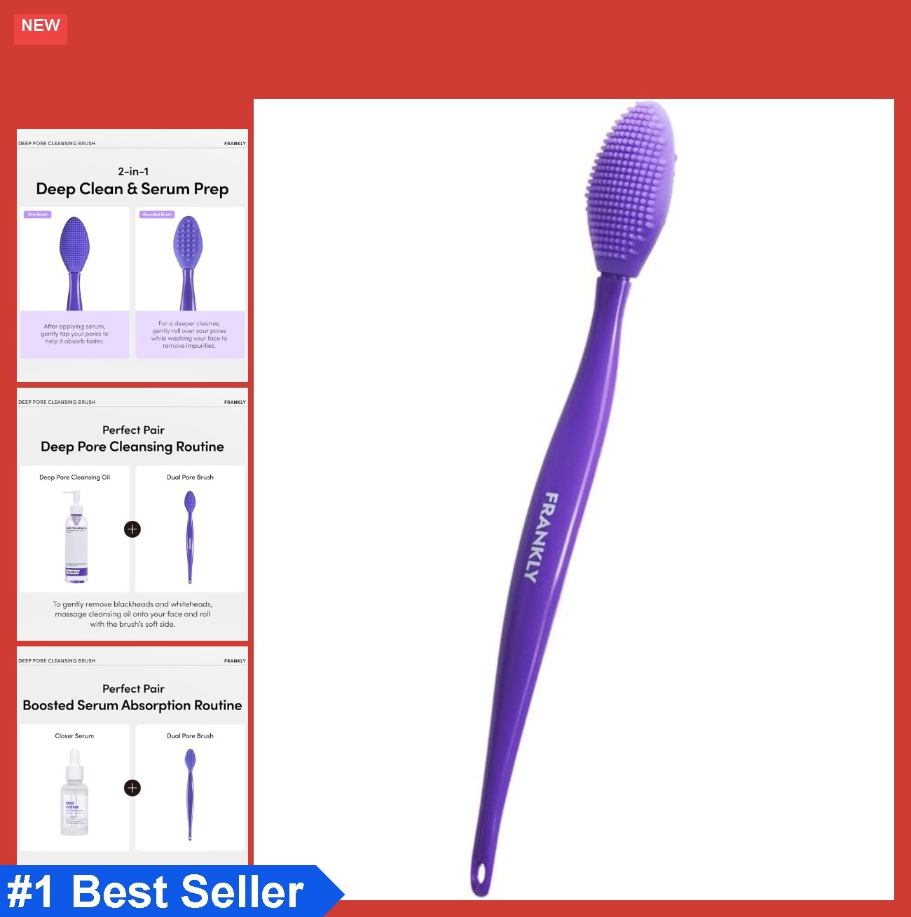 Silicone Face Brush Pore Cleansing Exfoliator Blackhead Remover Daily Skincare