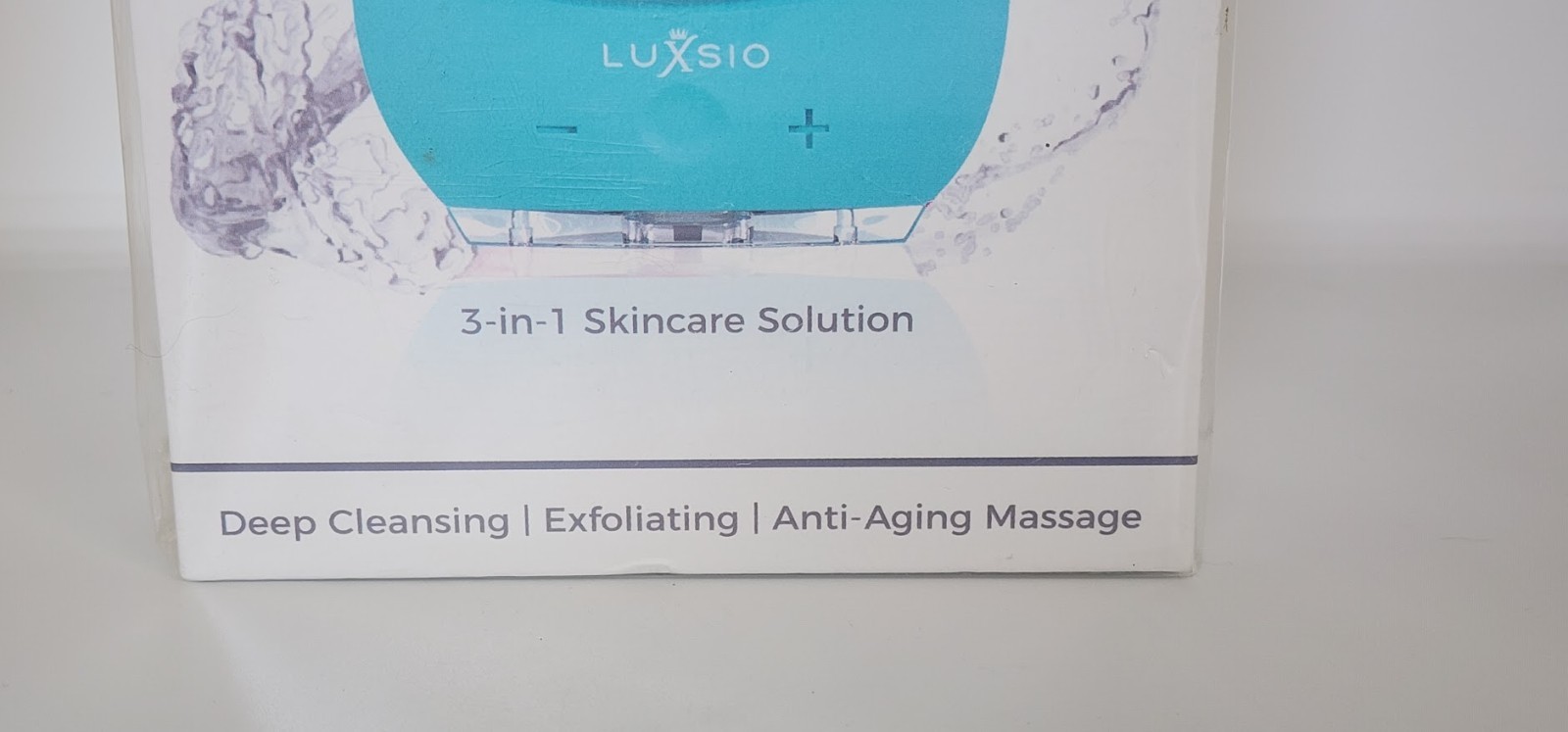 LUXSIO Sonic Beauty Facial Cleansing Brush Blue Skin Care Prep Cosmetic Tool NIB