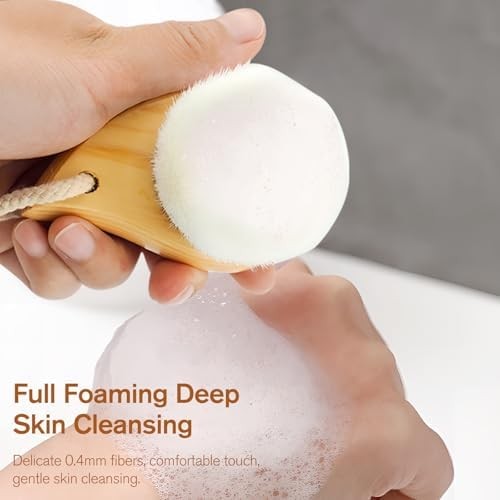 Soft Bristle Facial Cleansing Brush for Deep Pore Cleaning, Travel-Friendly Face