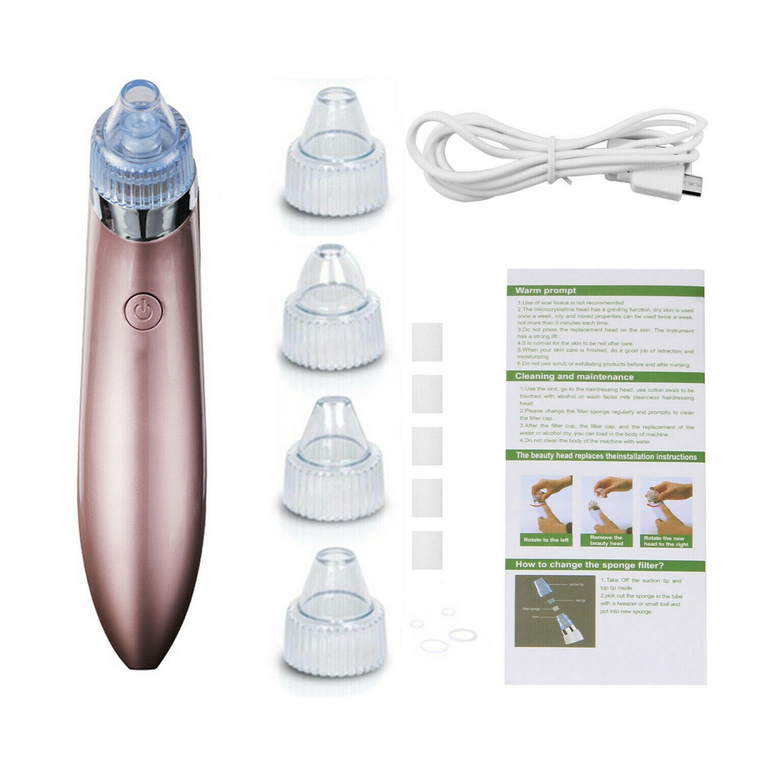 Electric Blackhead Vacuum & Pore Cleaner – Strong Suction, Acne & Pimple Remover