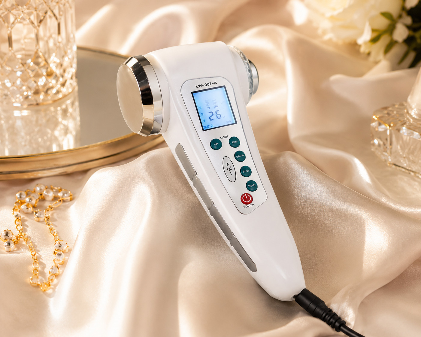 4-in-1 Beauty Device Facial Body Skin Care Ultrasonic Massager LCD Display