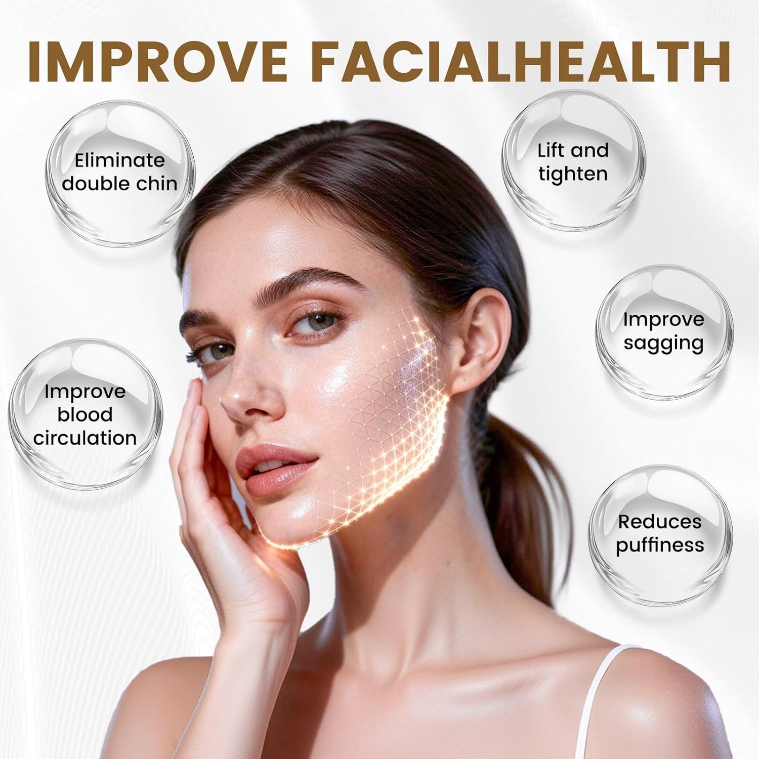 Lymphatic Face Massage Brush 2 Pack Jawline Contour Puffiness Reducer Tool