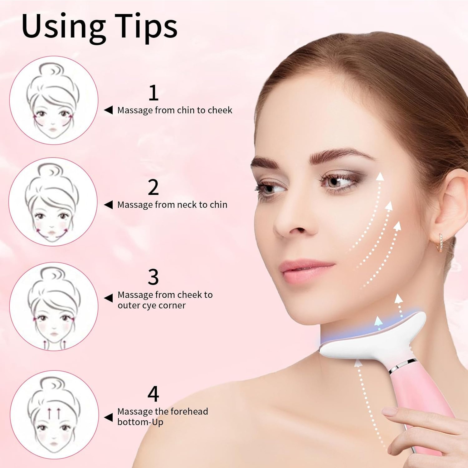 Red Light Therapy for Face and Neck Massager Tool LED Facial Light Therapy Skin