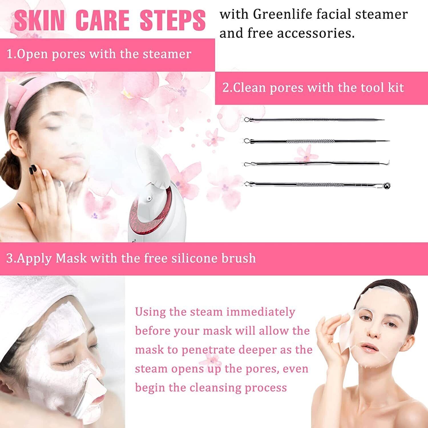 Vaporizador facial portatil sauna faciales casero limpieza de poros cara a vapor