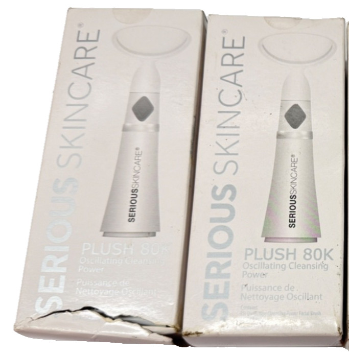 SET OF 2 Serious skincare plush 80K oscillating cleansing power Facial Brush NEW