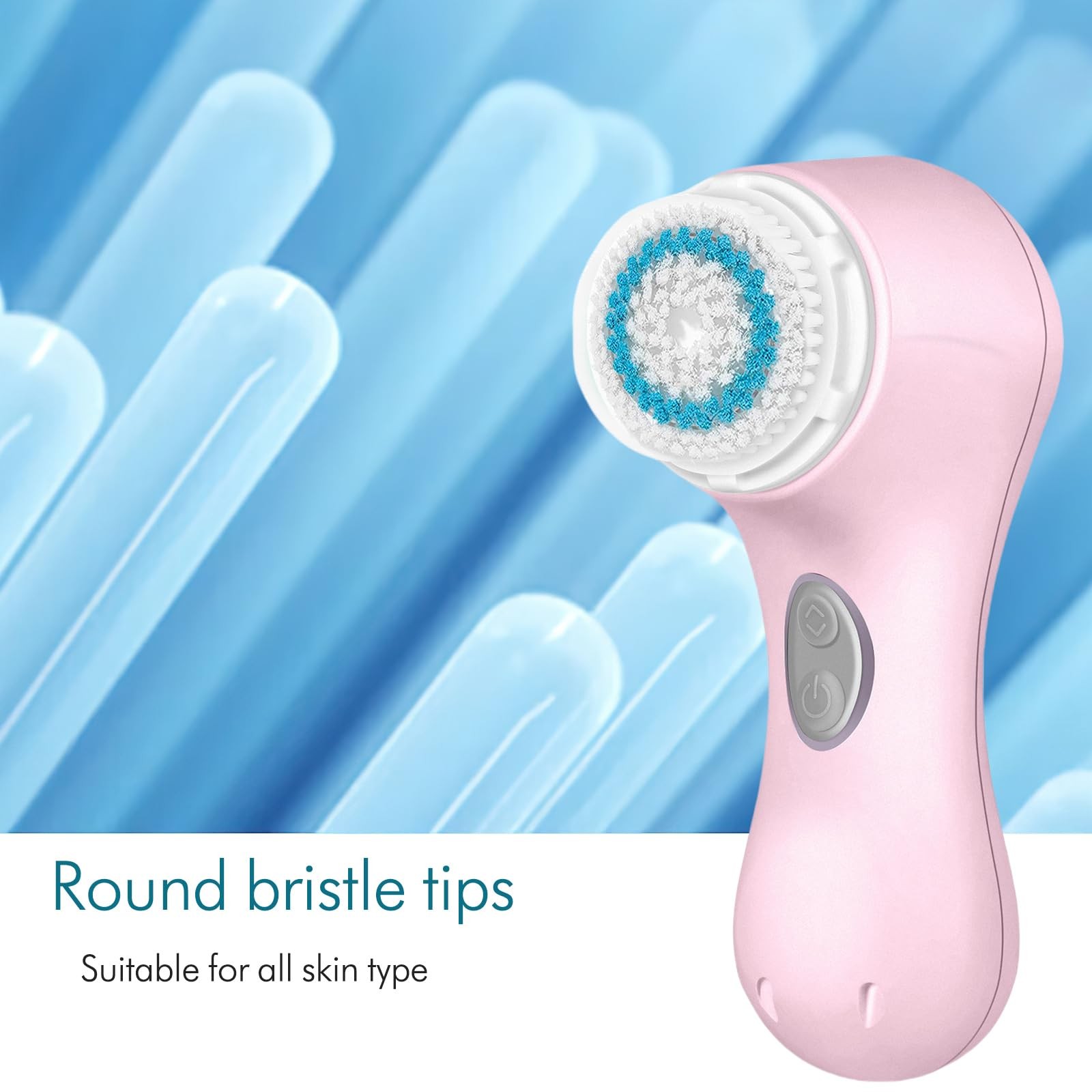 Cleansing Brush, Vibrating Rechargeable Scrubber Exfoliator, 2 Speeds for Gen…