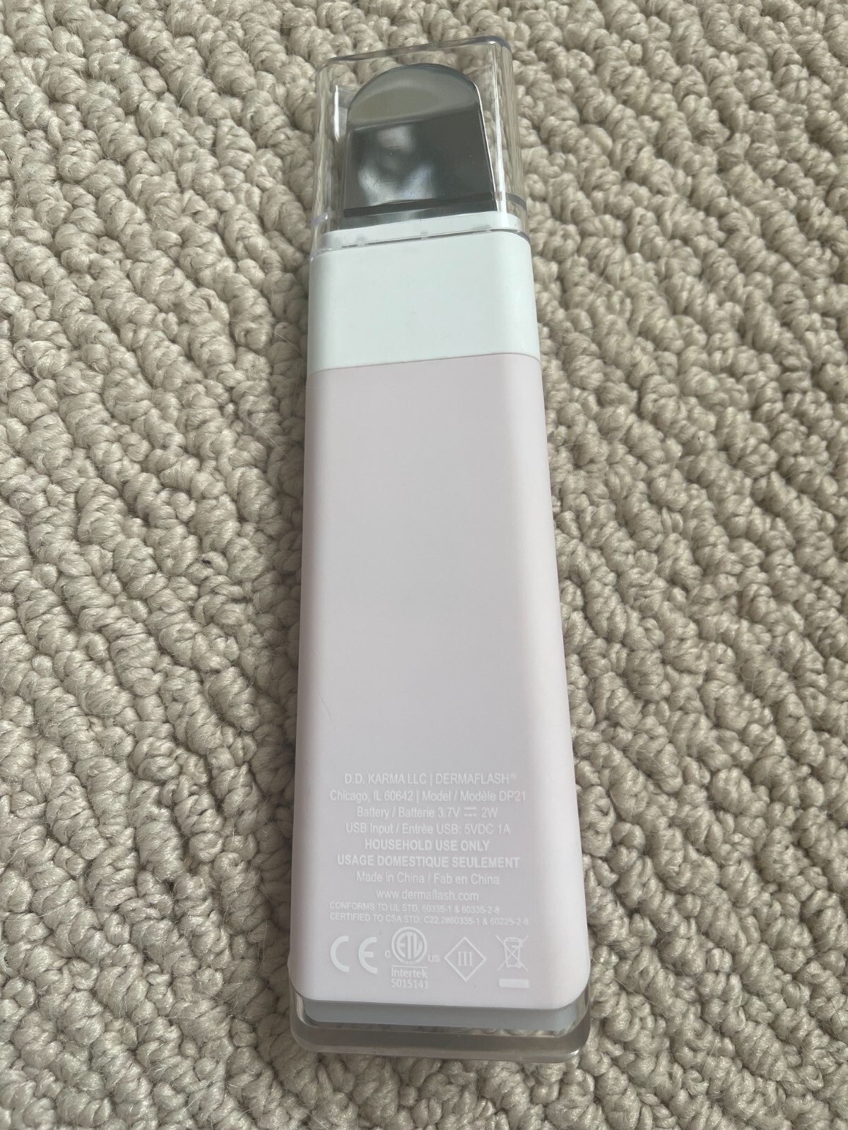 DERMAFLASH DERMAPORE Ultrasonic Pore Extractor Serum Infuser Pink DEVICE ONLY
