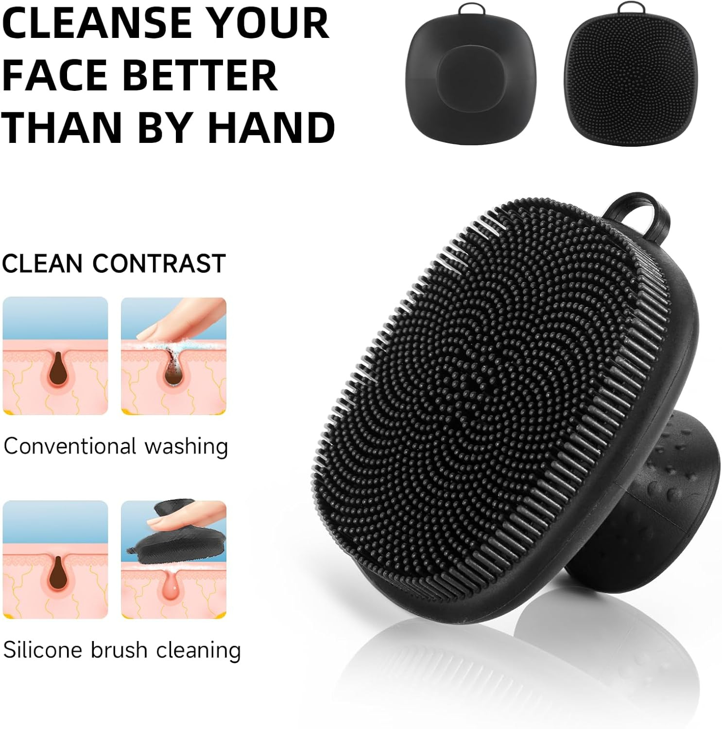 Face Scrubber, Premium Silicone Face Scrubber Handheld Facial Cleansing Brush S