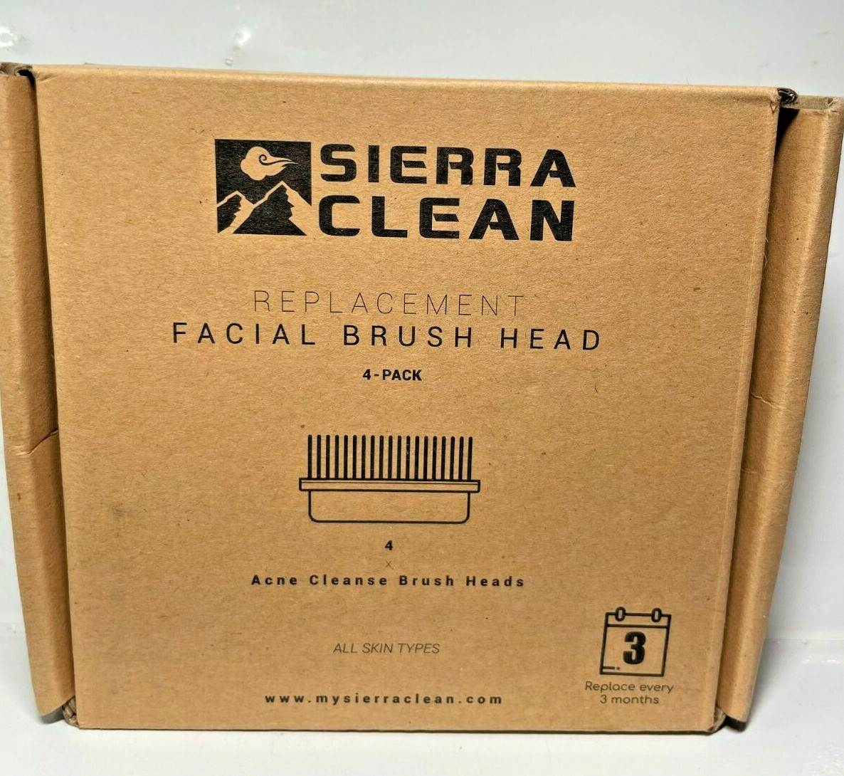 4-Pack Acne Cleanse Replacement Facial Brush Heads For Sierra Clean New In Box