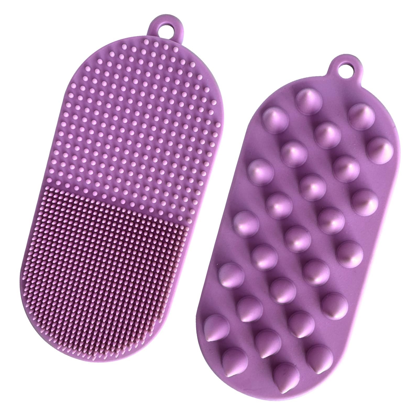 MUIIGOOD Silicone Hair Massager Wash Brush Shampoo Brushes + Face Purple