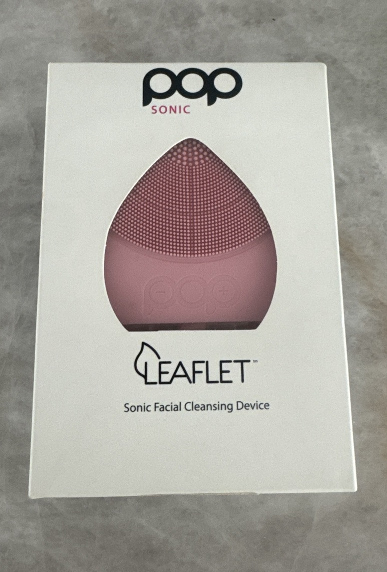 POP SONIC LEAFLET SONIC FACIAL CLEANSING DEVICE NEW IN BOX “PINK” BEAUTY RARE