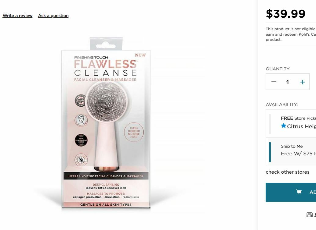 Finishing Touch Flawless Facial Cleansing Brush & Massager NEW IN BOX