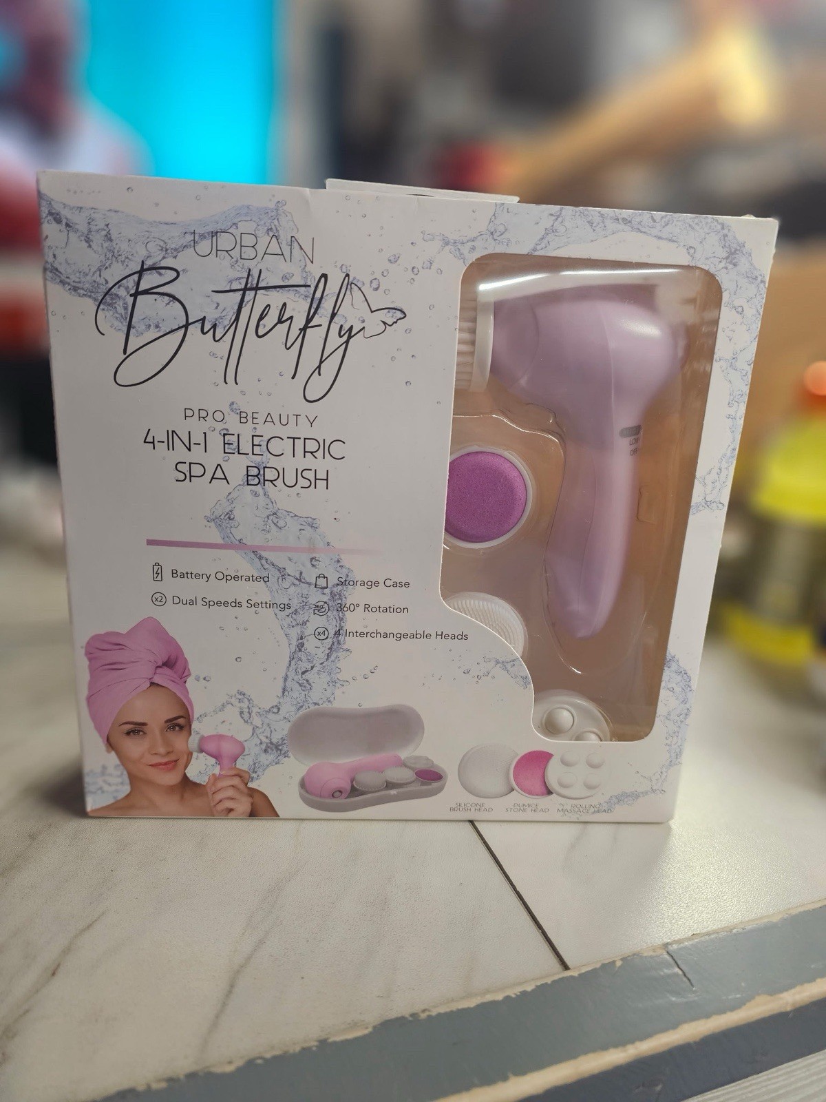 Urban Butterfly Pro Beauty 4 In 1 Electric Spa Brush 4 Pieces USA Seller