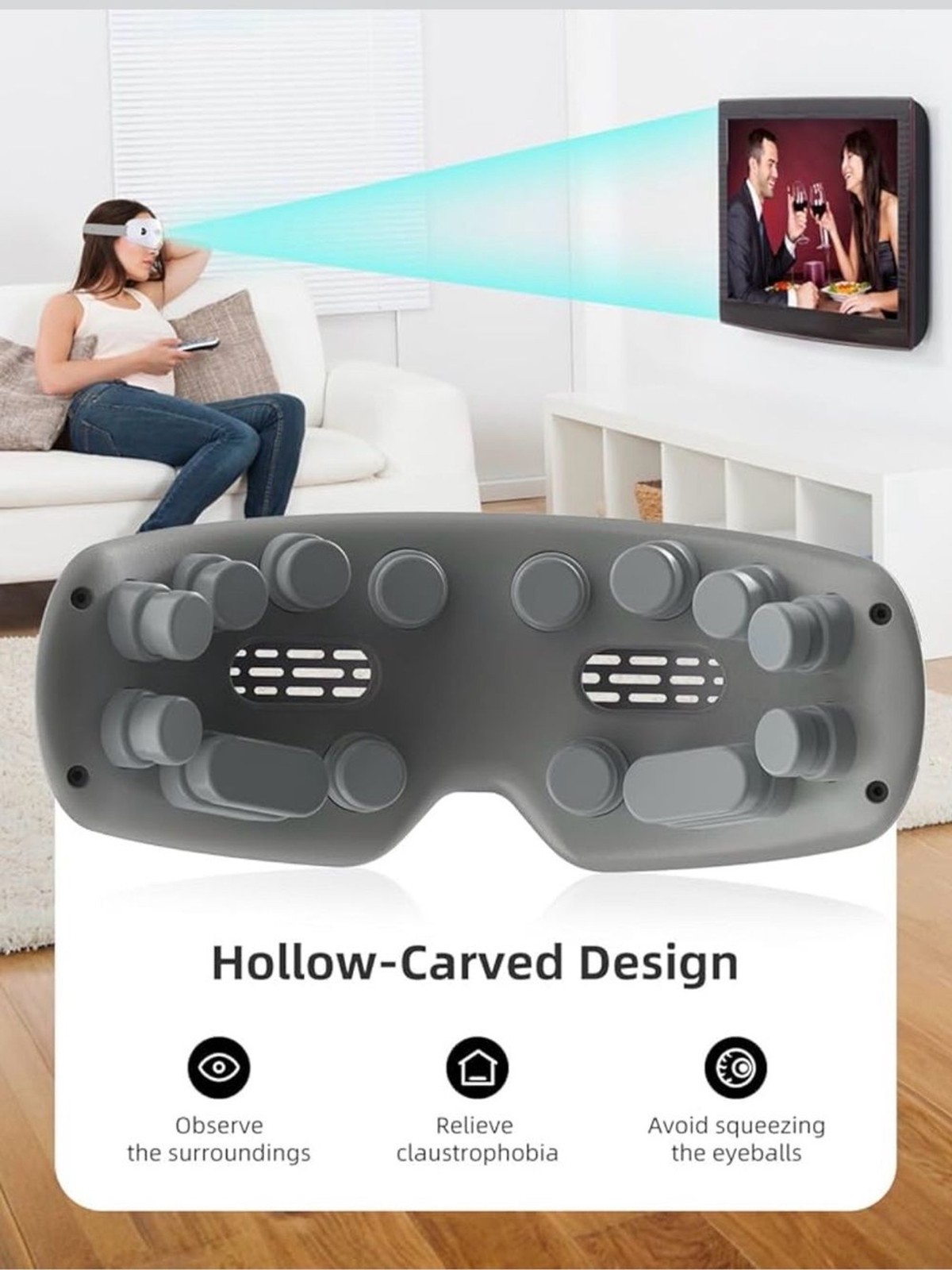 Eye Massager with Heat & Vibration, Heated Eye Mask