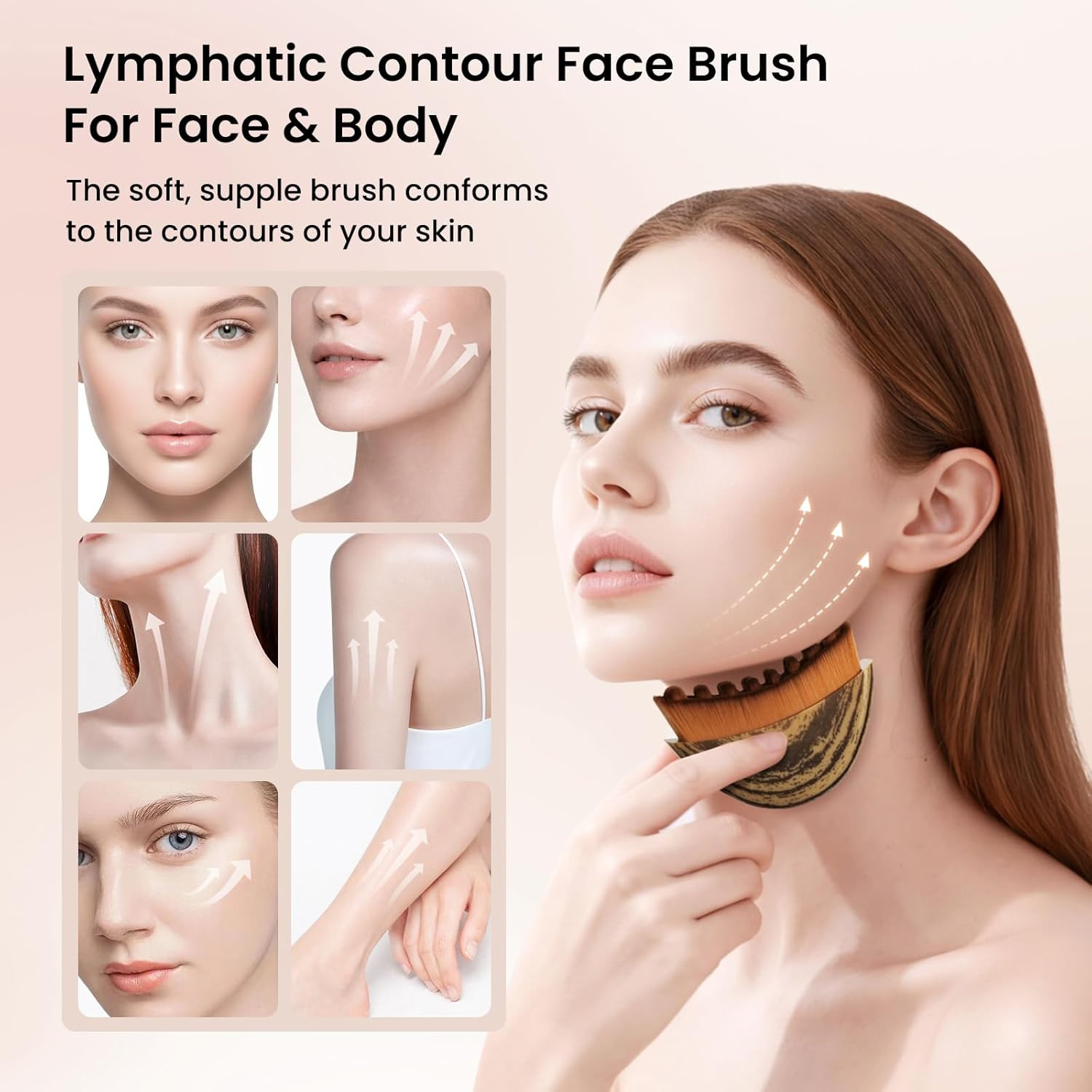 Lymphatic Facial Contour Brush – Lift, Sculpt & Depuff for Glowing Skin – Boo…