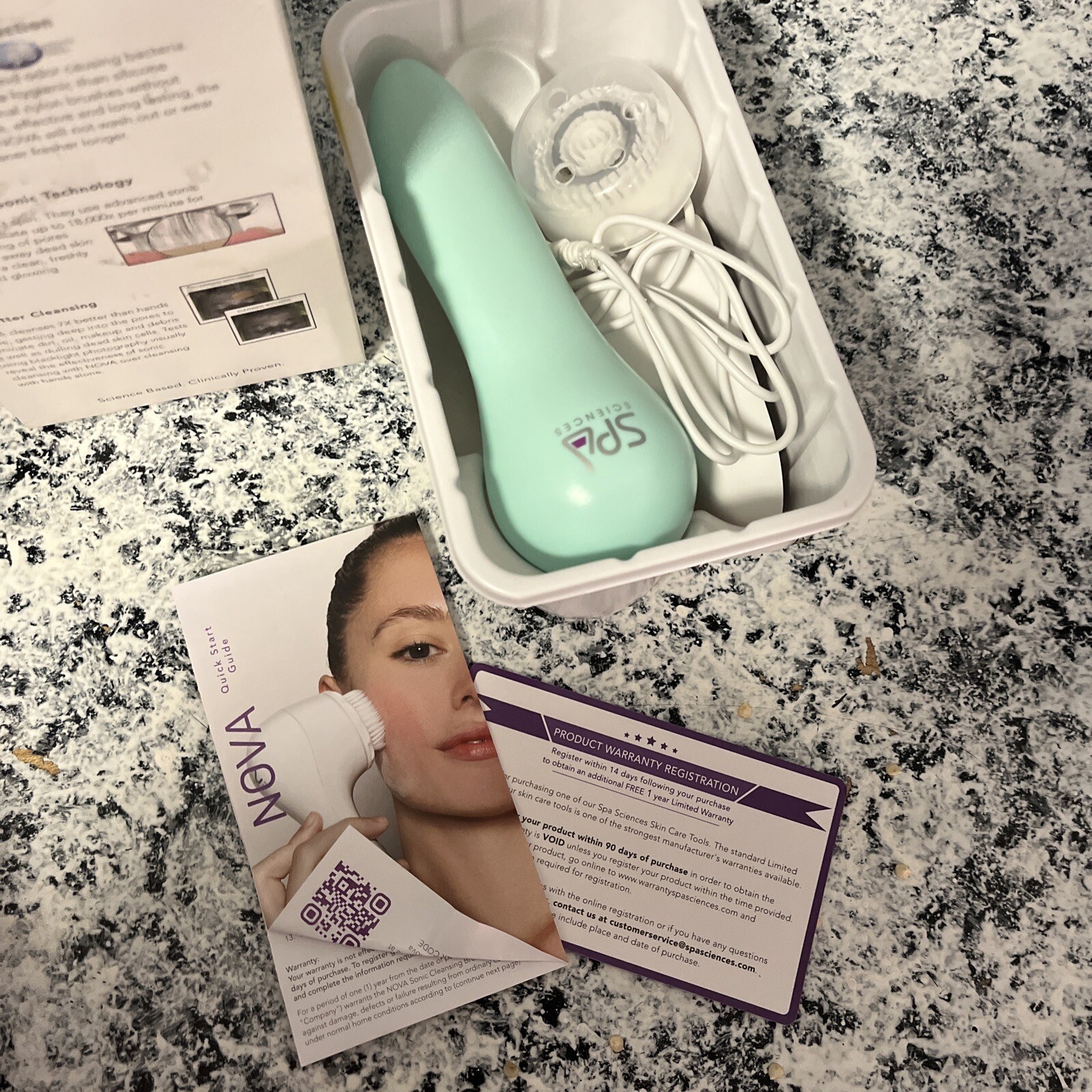 Spa Sciences NOVA Antimicrobial Sonic Cleansing System Mint Green