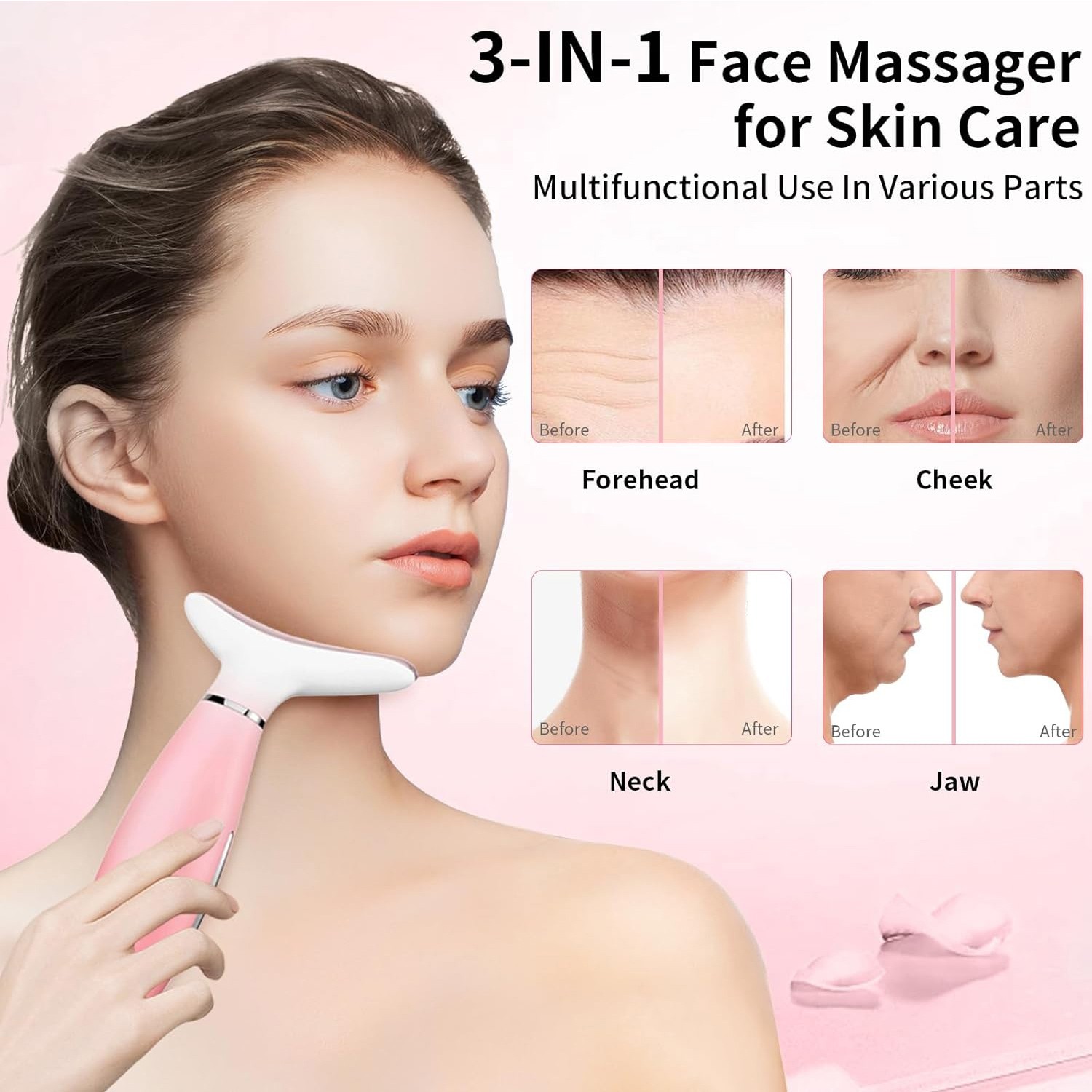 Red Light Therapy for Face and Neck Massager Tool LED Facial Light Therapy Skin