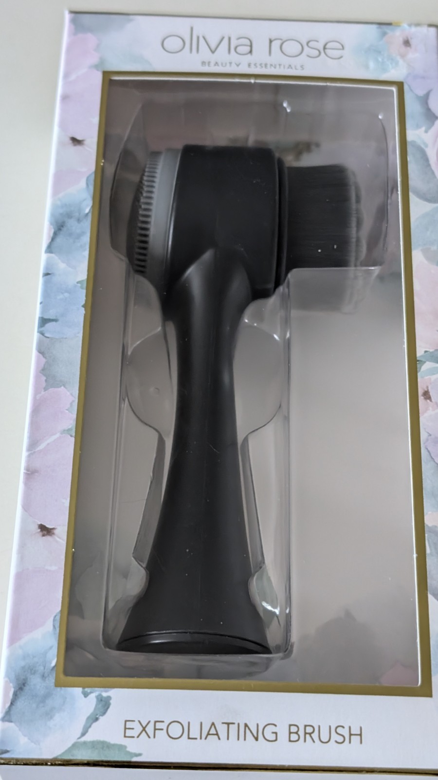 Olivia Rose Exfoliating Manual Facial Brush Silicone Two-Sided Black