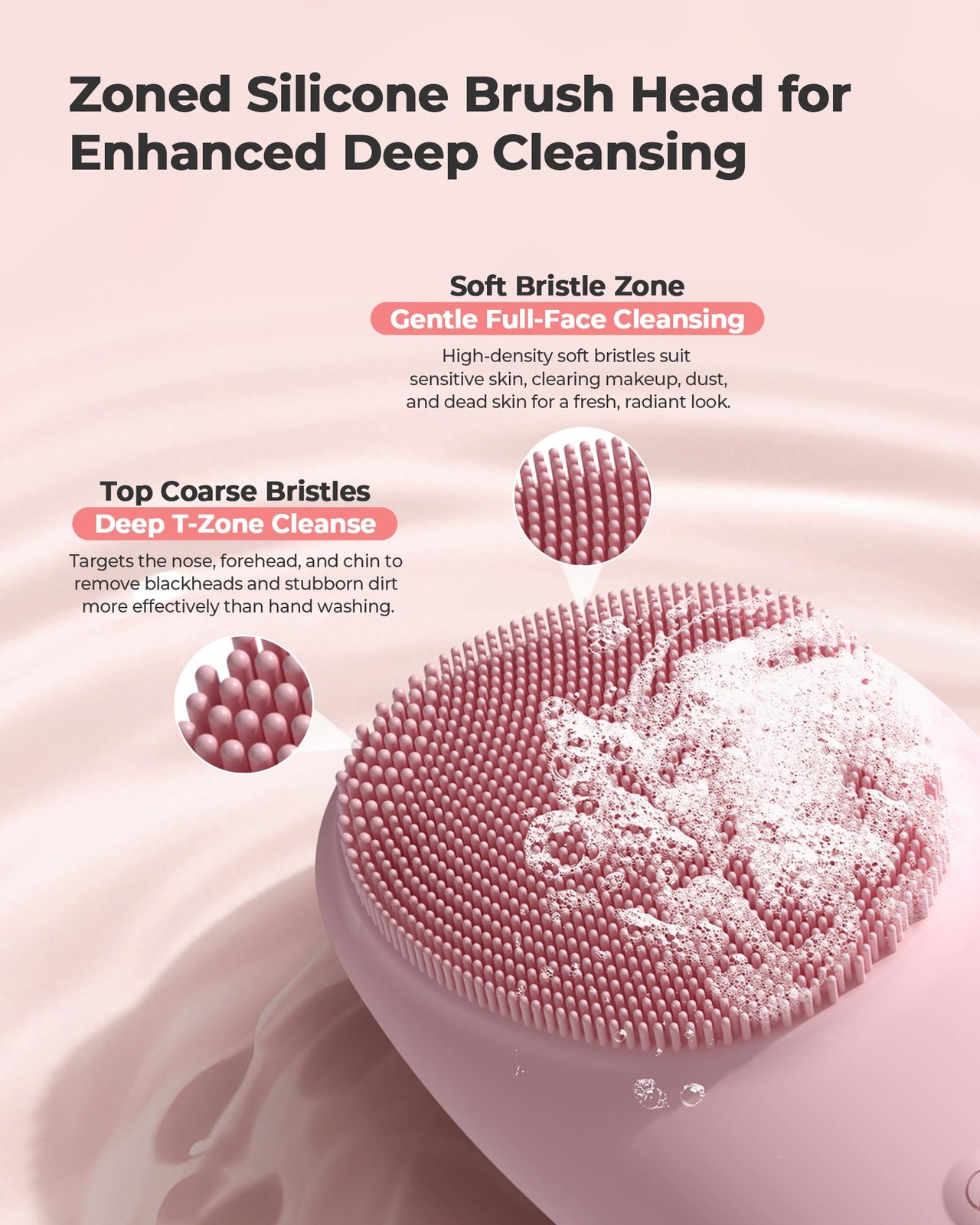 Cleansing Brush, 2 in 1 Firming Massager Skin Scrubber Waterproof Scrub for D…