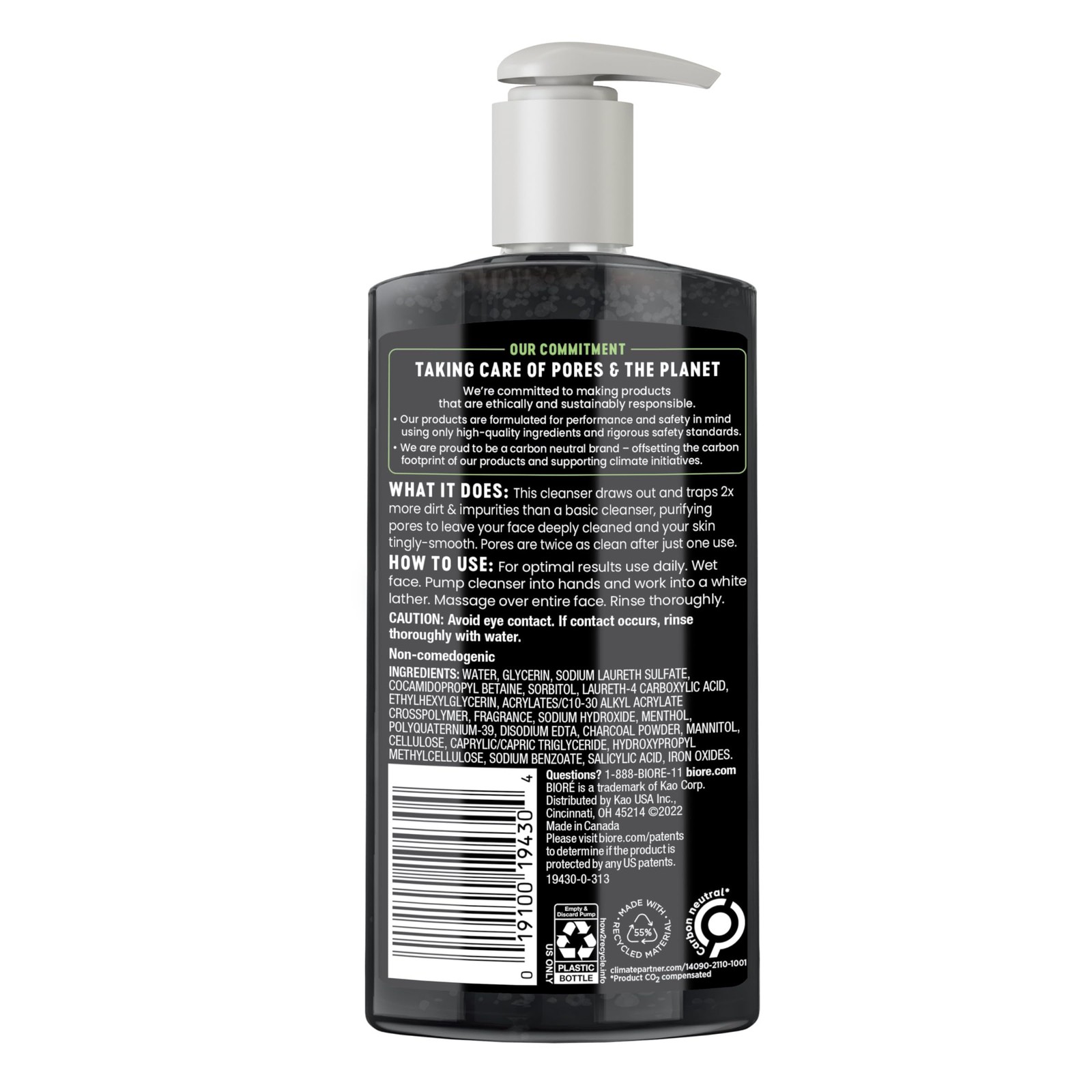 Biore Deep Pore Charcoal 6.77 Ounce (Pack of 1), DEEP PORE CHARCOAL CLEANSER