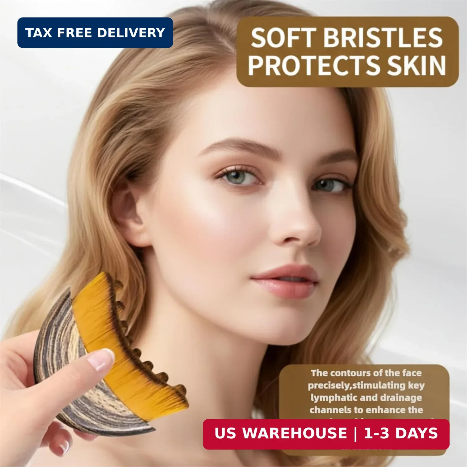Lymphatic Contour Face Brush Sculpting Anti Puffiness Detox Lift Skin Glow