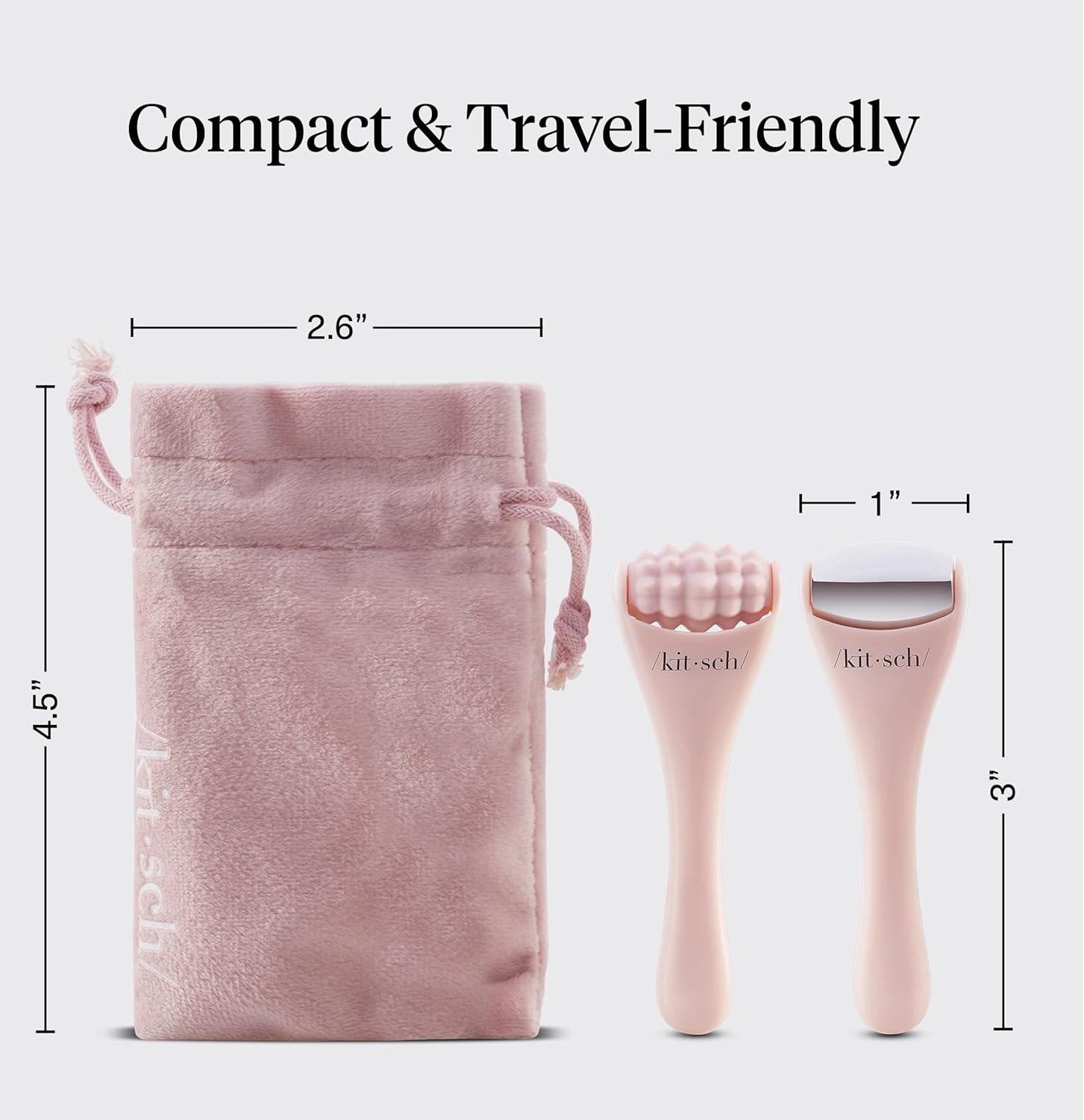 Kitsch Mini Facial Roller & Ice Face Roller Skin Care Tool Set Stainless