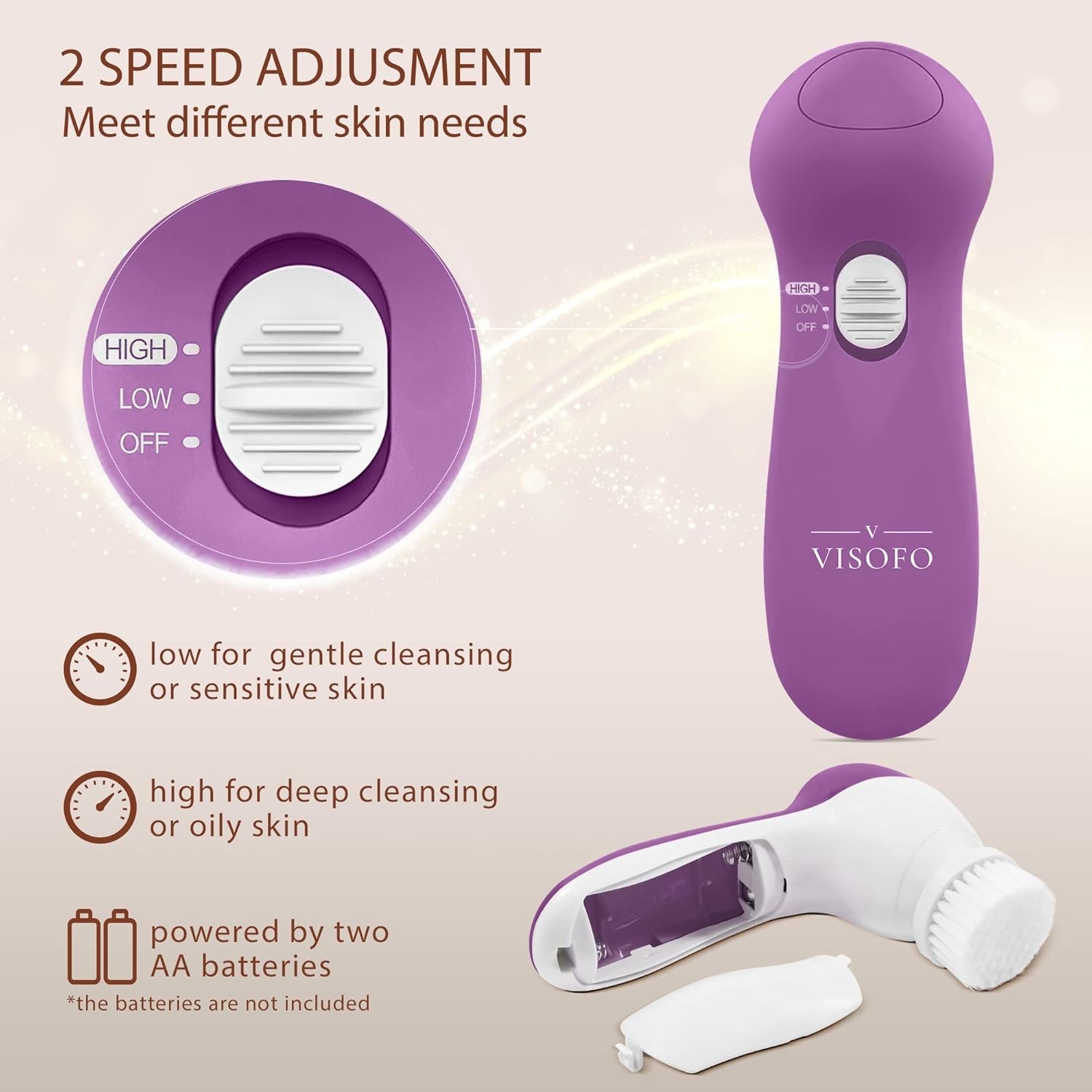 Amethyst Electric Facial Cleansing Brush – Deep Exfoliation & Spa Results