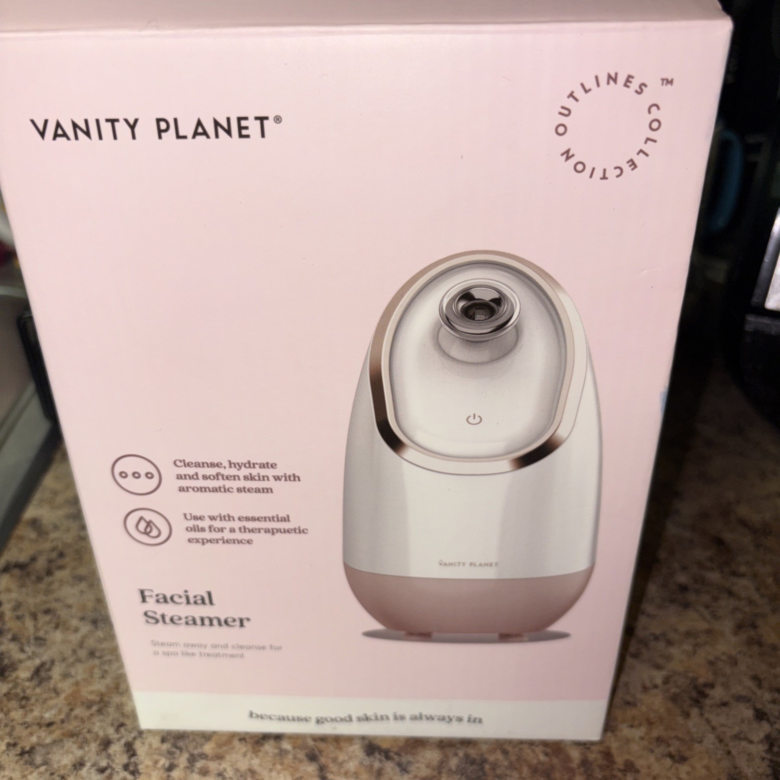Vanity Planet Aira Ionic Facial Steamer Beige/Rose Gold for All Skin Types