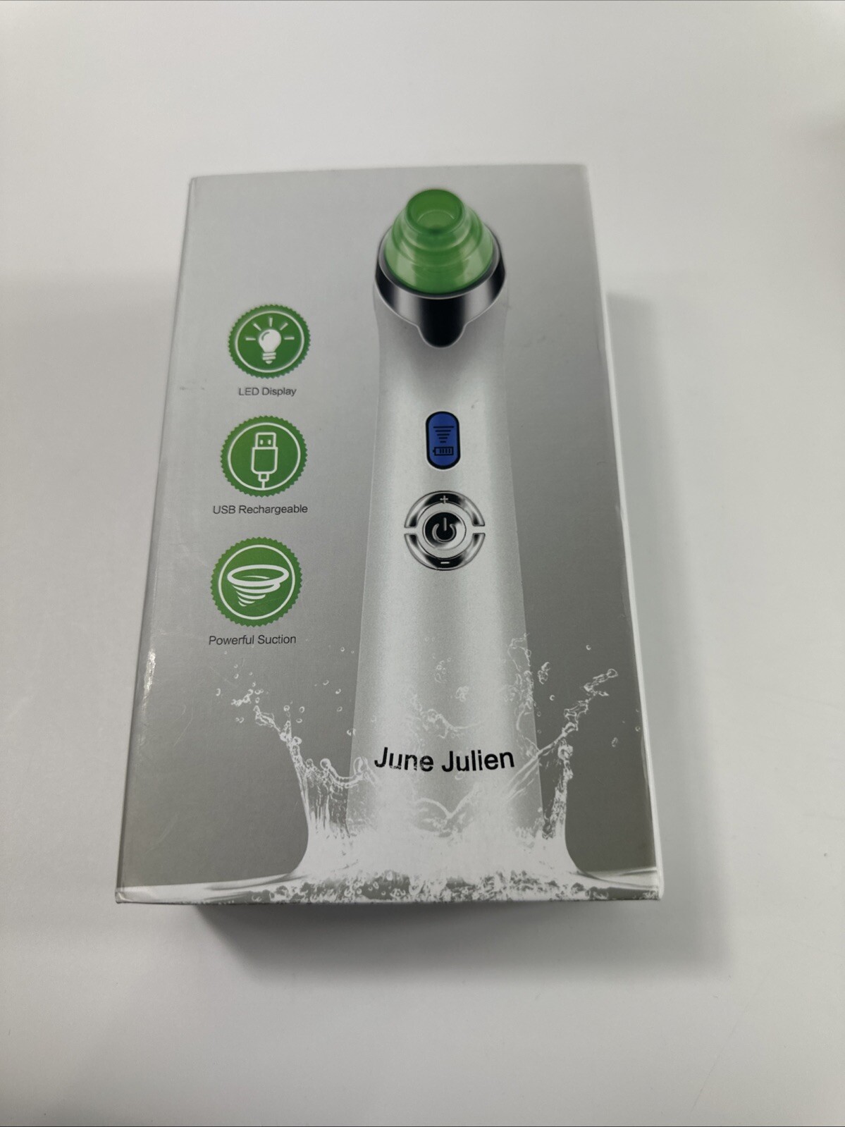 JUNE JULIEN VACUUM SUCTION BEAUTY DEVICE BLACKHEAD REMOVER PORE CLEANER green