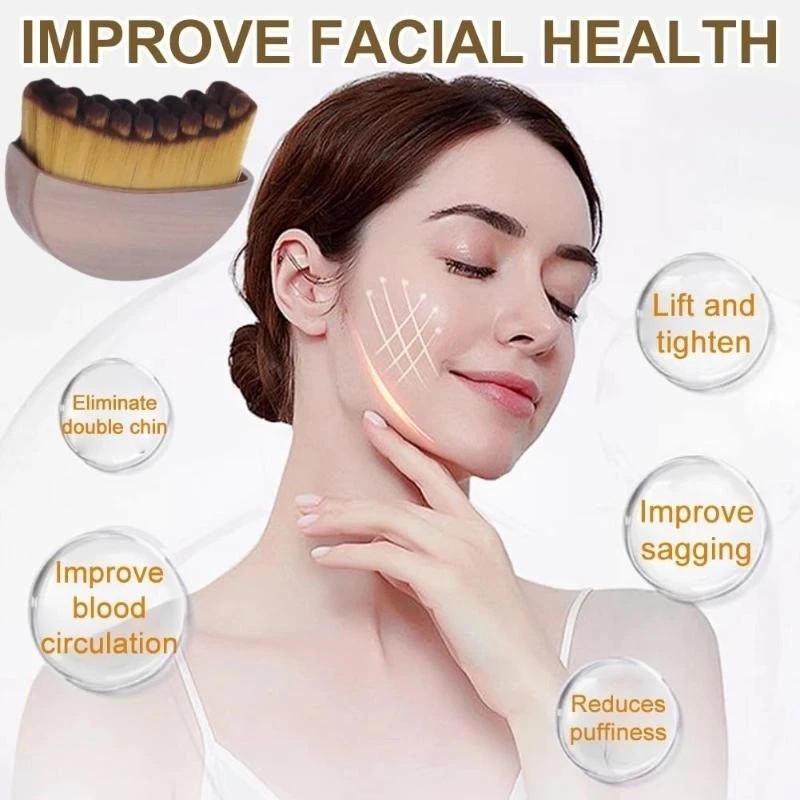 Lymphatic Contour Face Brush Jawline Chin Sculpting Gua Sha Massager