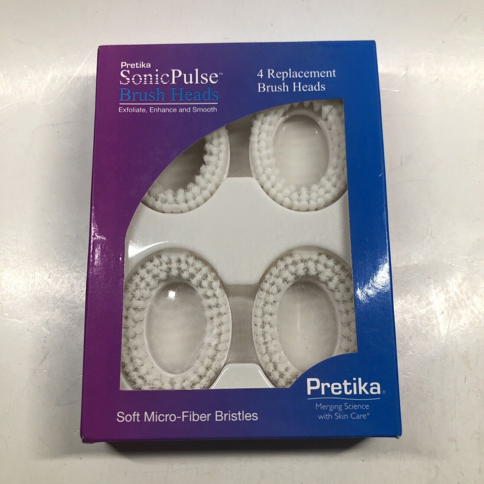 Pretika Sonic Pulse 4 Replacement Brush Heads  Soft Micro-Fiber Bristles CO253