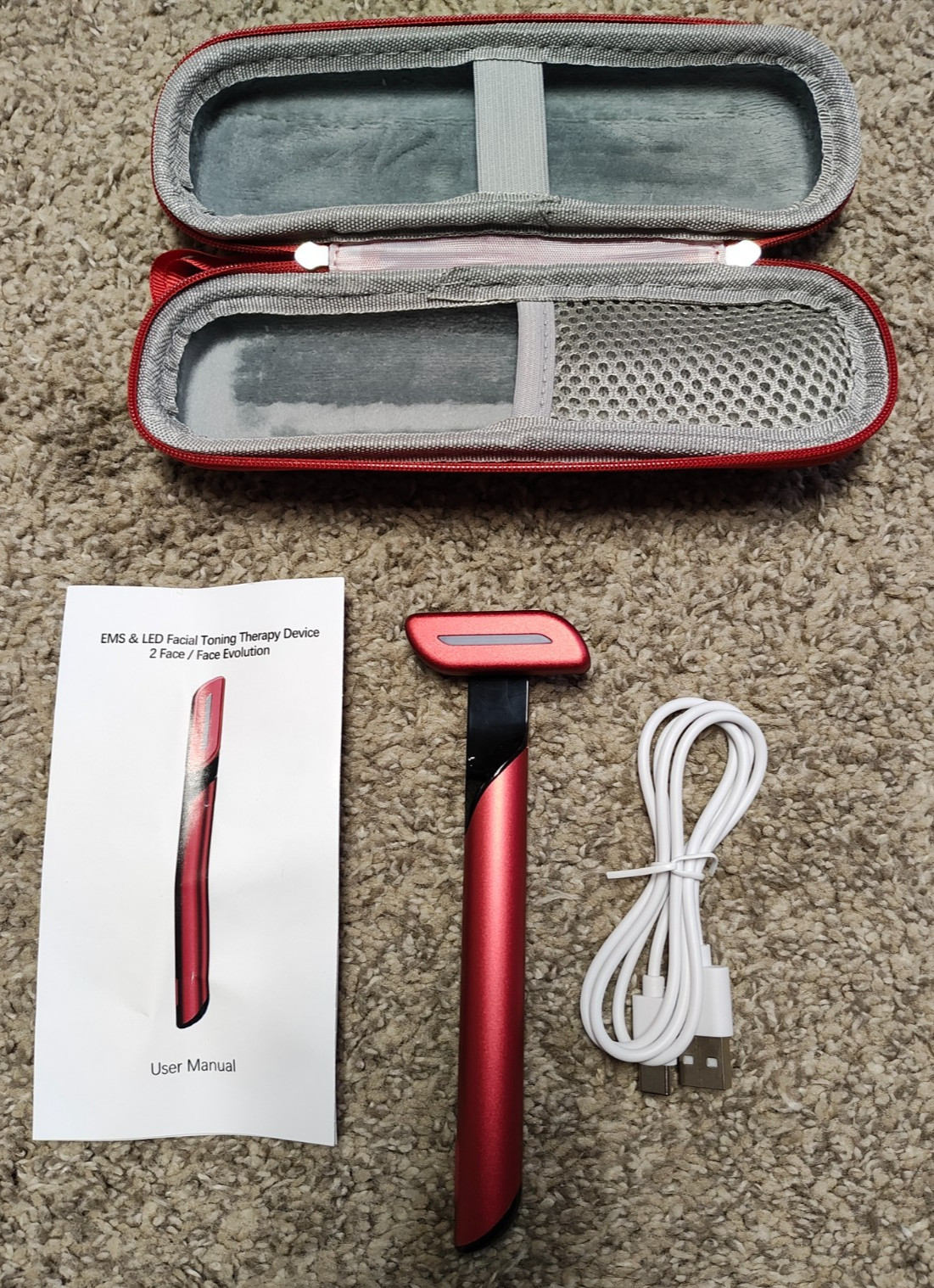 EMS & LED Facial Toning Therapy Pen & Rechargeable Facial Brush – New