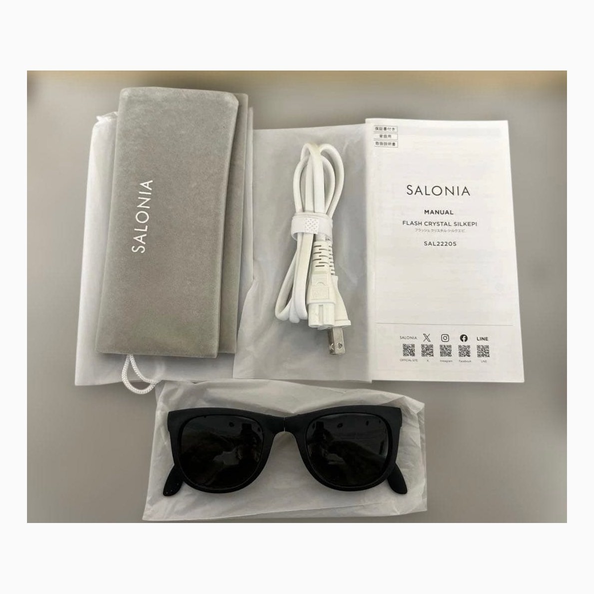 SALONIA FLASH CRYSTAL SILK EPI Face Body VIO Hair Removal Device Skin Care