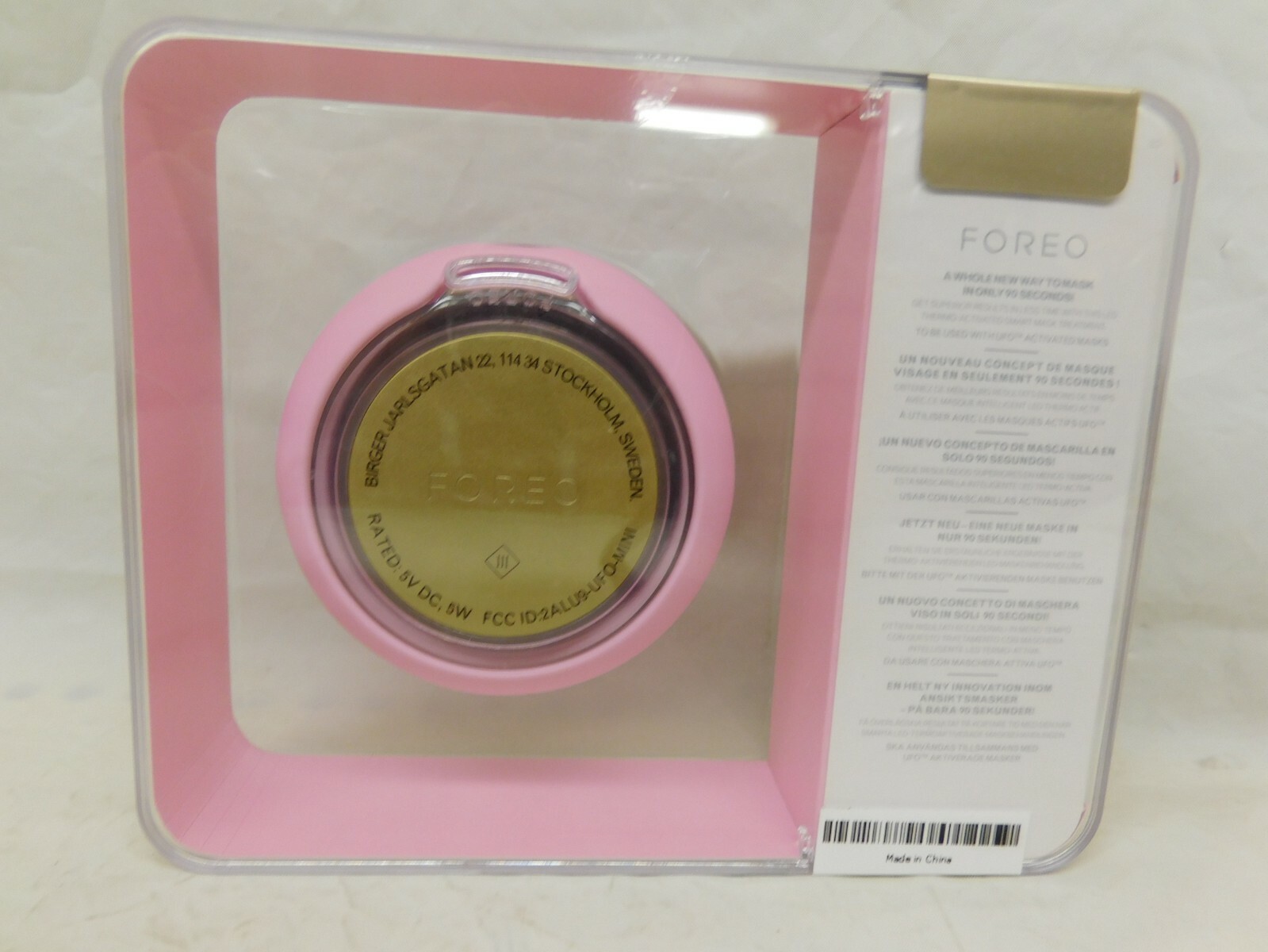 Foreo UFO Mini LED Thermo Activated Smart Face Mask Treatment Device Pearl Pink