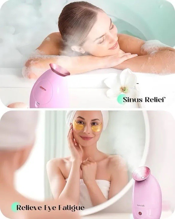 Wavytalk Nano Ionic Facial / Face Steamer for Hydrating Skin Care* KD2331 * Pink