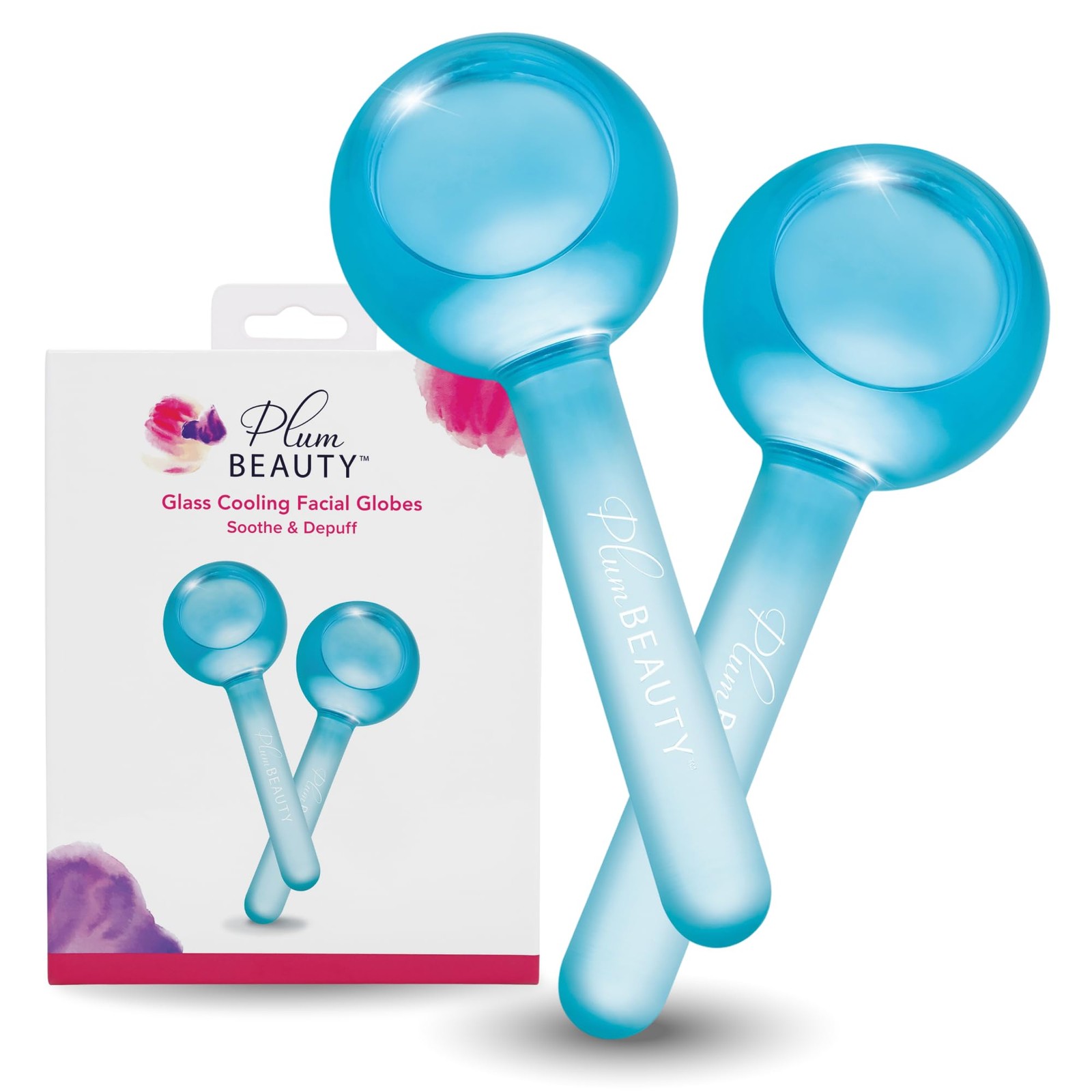 Plum Beauty Facial Cooling Globes – Cool Massage Tools for Refreshing Blue