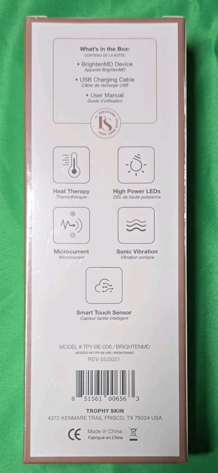 Trophy Skin BrightenMD Heated LED Facial Massager Tool for eyes, face & neck
