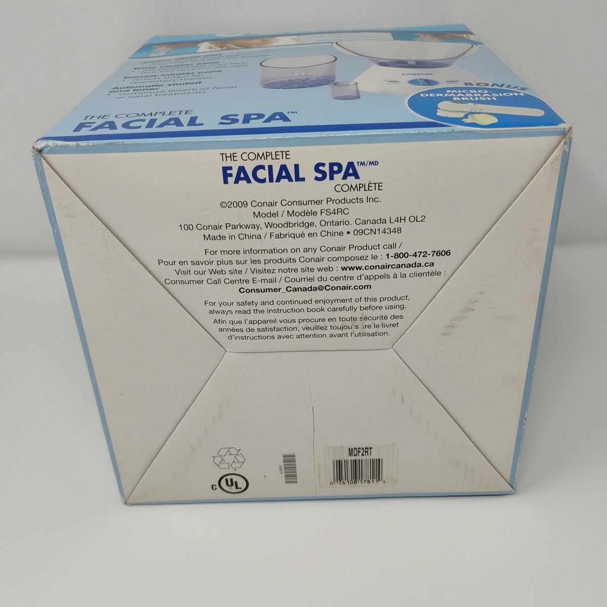 Conair Facial Spa Model FS4RC Steam Mist Pore Cleanser Microdermabrasion Brush