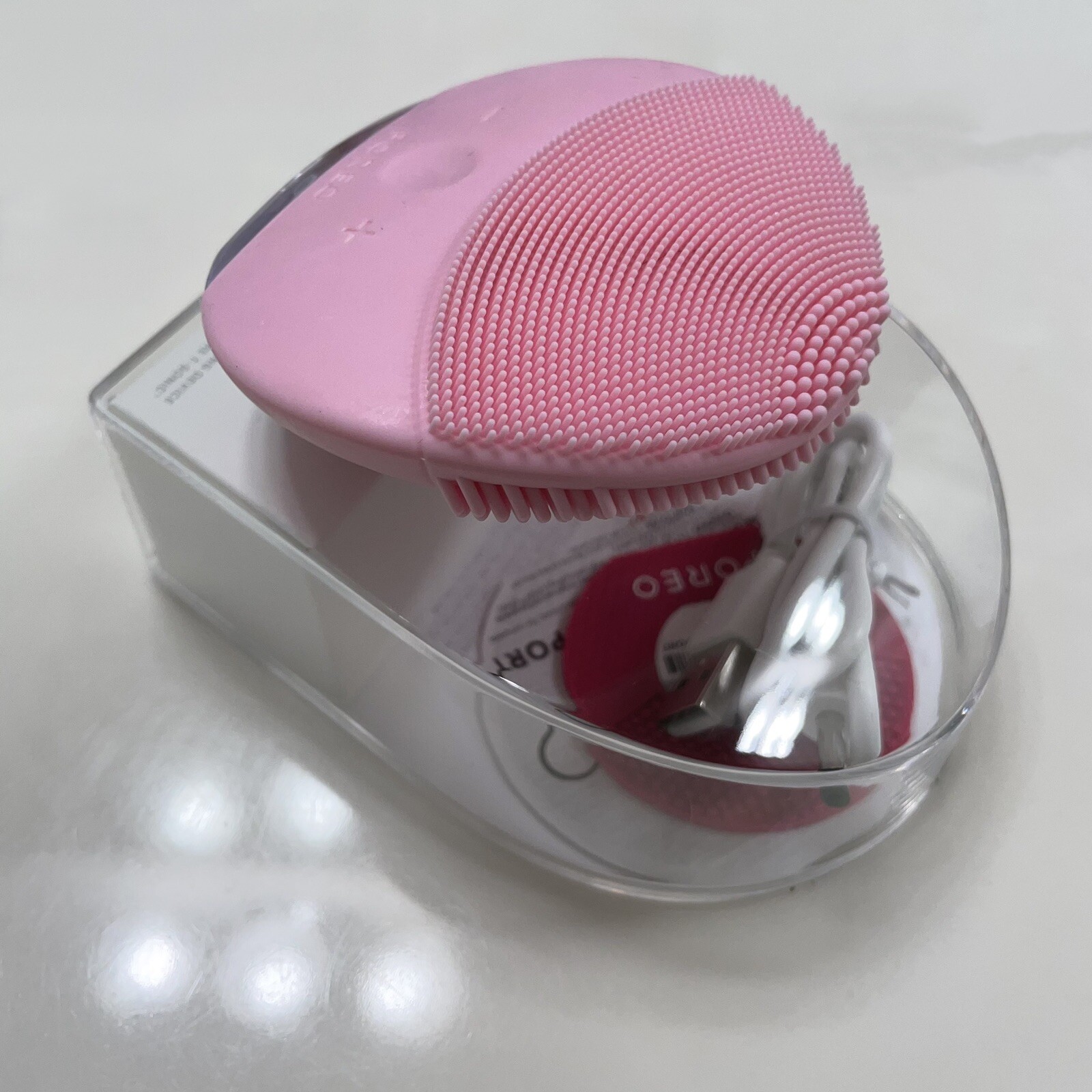 $120 FOREO Luna Mini 2 T-Sonic Facial Cleansing Brush – Pearl Pink Used Twice