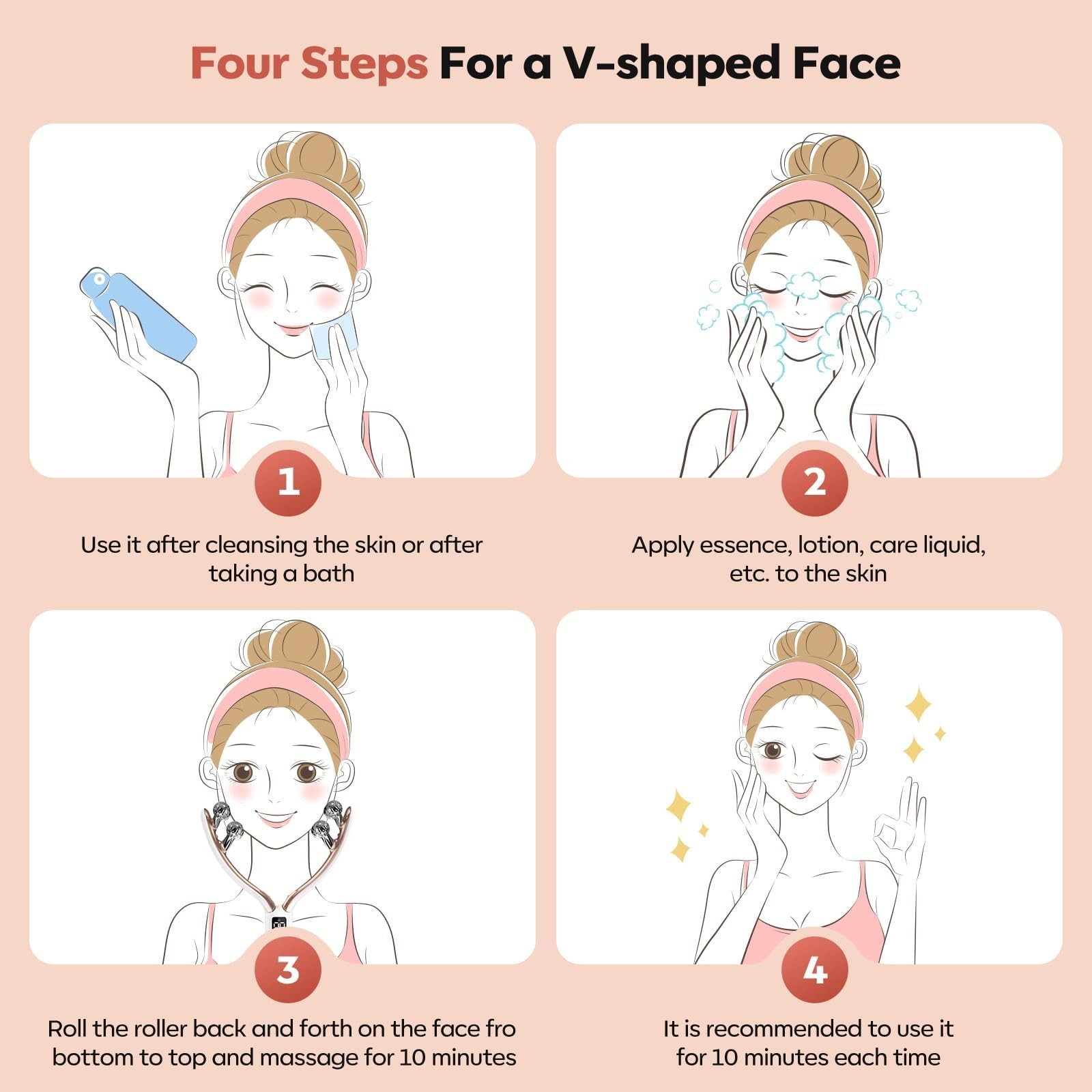 Doge&Vollar Facial Massager Face and Neck | Shaper & Slimmer for Women Beige