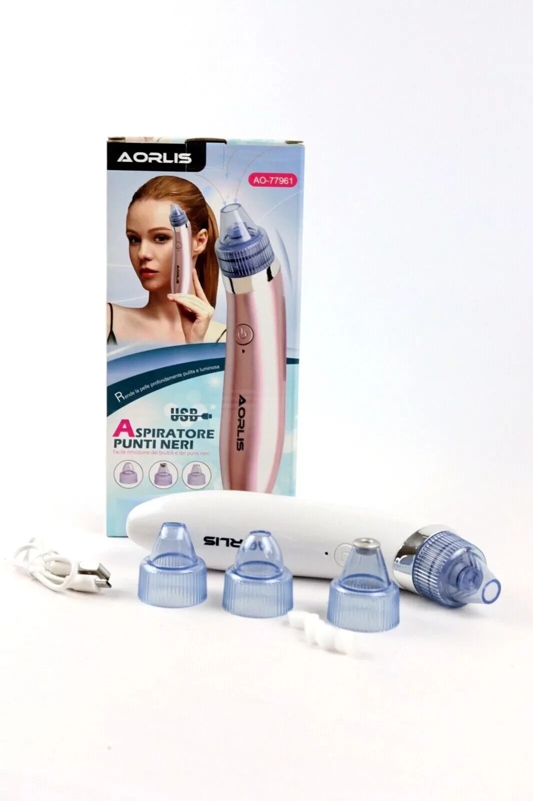 AQ-77961 BLACKHEAD ACNE FACIAL CLEANSING VACUUM SUCK UP DIRT RECHARGEABLE