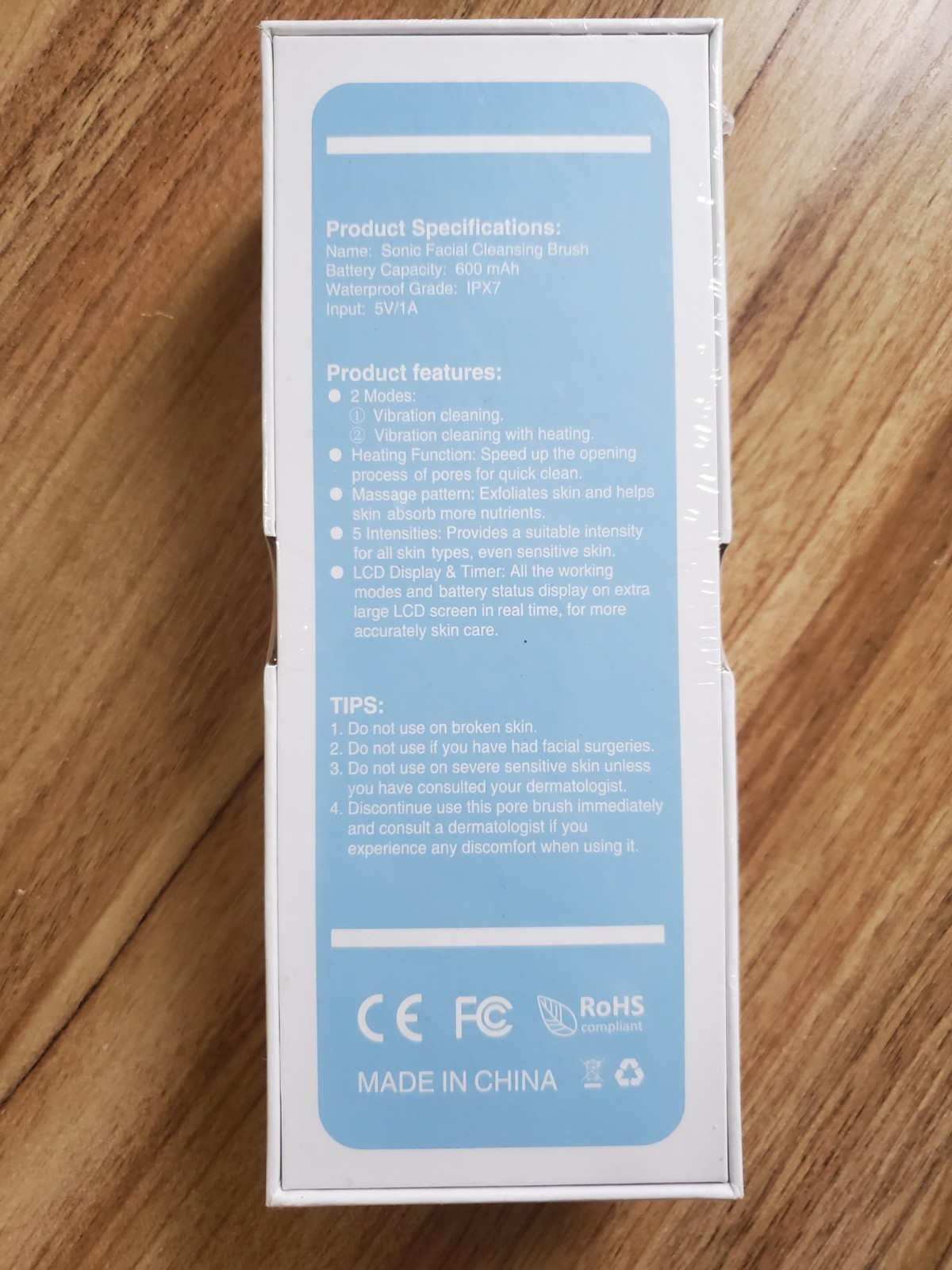 Facial Cleansing Brush IPX7 Waterproof Rechargeable Silicone Face Scrubber