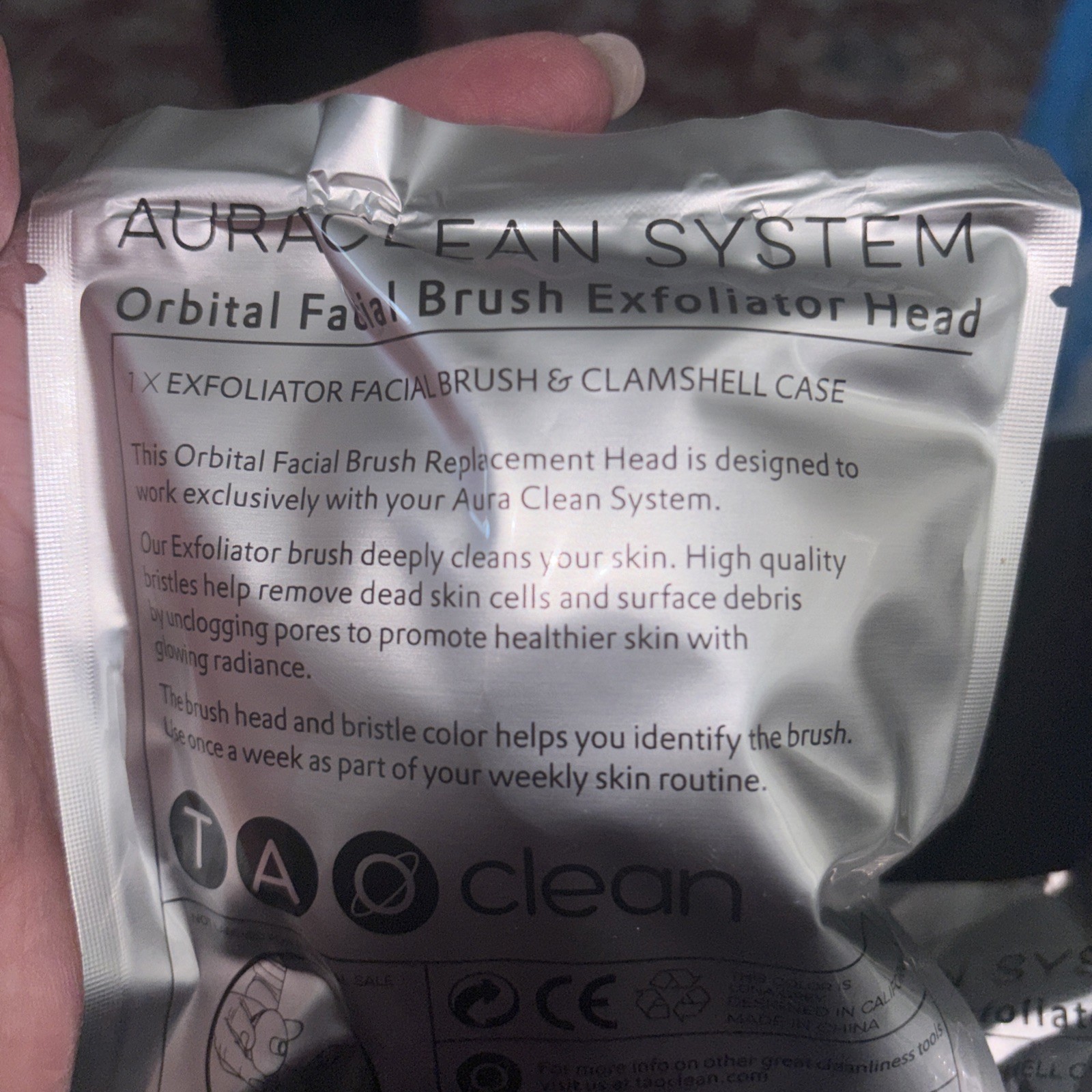 2 Aura Clean System Orbital Facial Brush Daily Care Head BRAND NEW SEALED