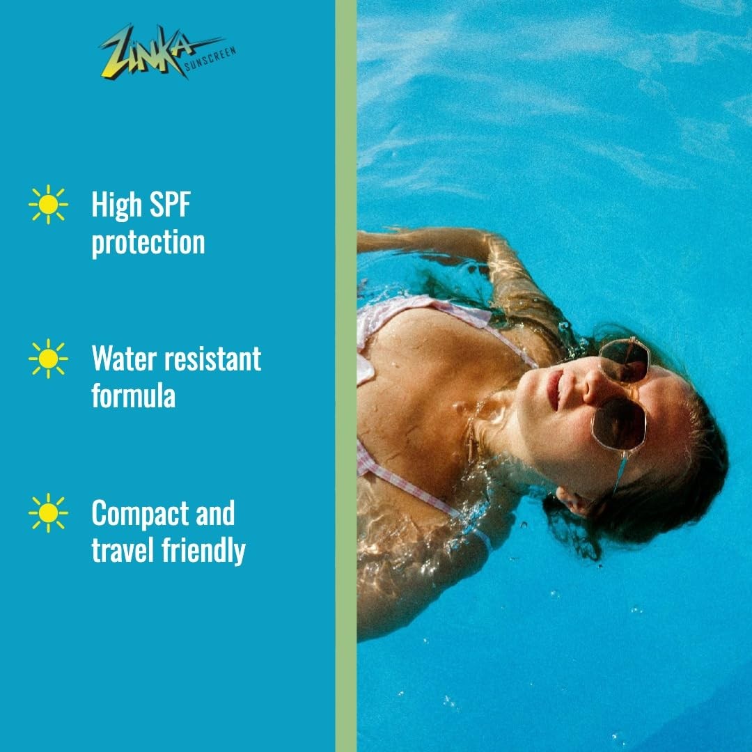 Zinka Clear Zinc Oxide Sunscreen Stick SPF 50, 0.49 Ounce (Pack of 1)