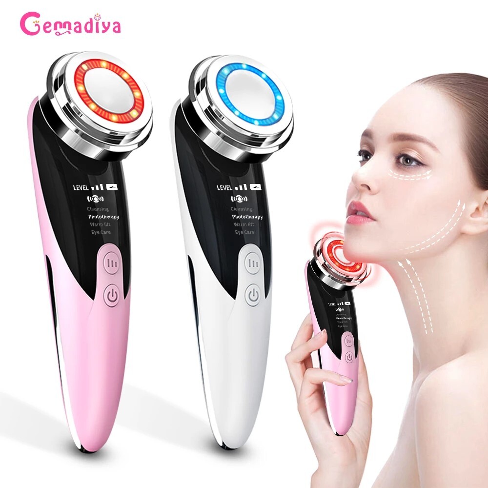 Face Massager Skin Rejuvenation Radio Mesotherapy LED Facial Lifting Beauty Vibr