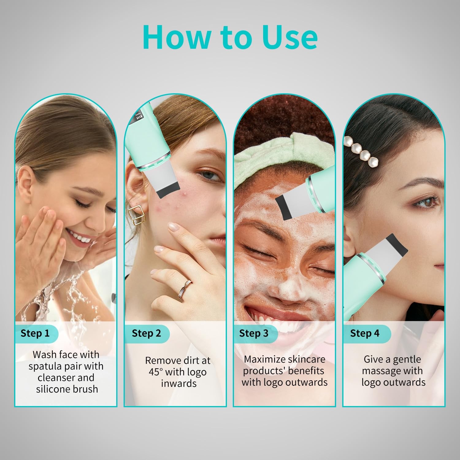 Face Scrubber Skin Spatula – Blackhead Remover 1 Count (Pack of 1), Green