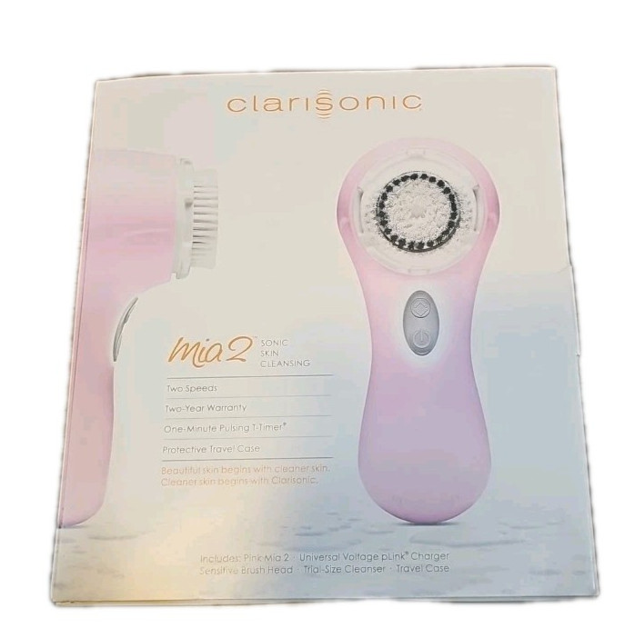 NEW 2 Speeds White Clarisonic Mia 2 Sonic Facial Skin Cleansing Brush System